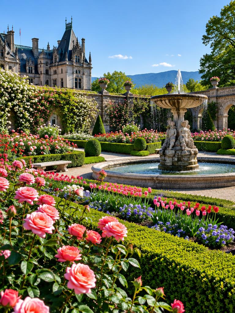 The walled garden in full bloom